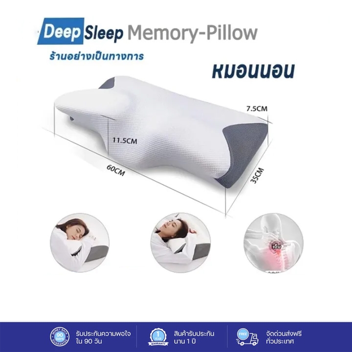 Ergolab Deep Sleep หมอน ลดกรน แก้ปวดคอ กันไรฝุ่น จัดกระดูกสันหลัง หมอนเพื่อสุขภาพ 